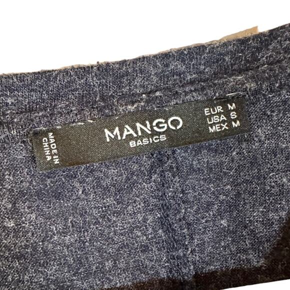 Mango Navy Blue 1/2 Sleeve Knit Casual Pullover Blouse Women Sz S - Picture 6 of 8